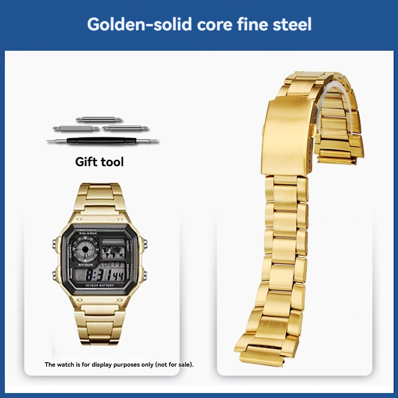 18mm Stainless Steel Watch Band for Casio AE1200 AE1300