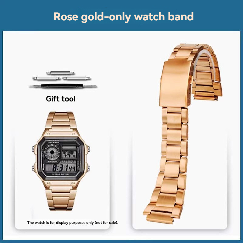 18mm Stainless Steel Watch Band for Casio AE1200 AE1300