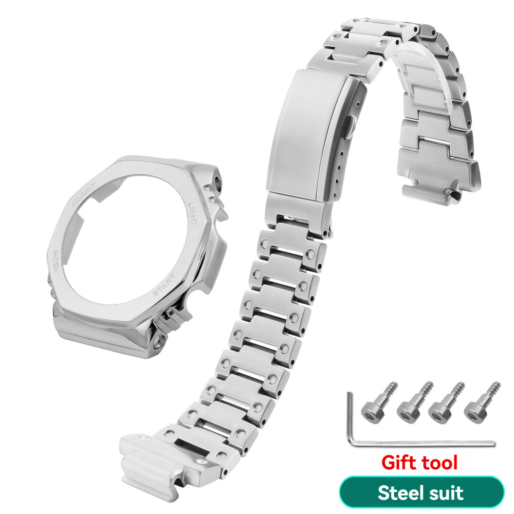 Full Metal Mod Kit for Casio GM-2100 GBM-2100 – Stainless Steel Case & Bracelet