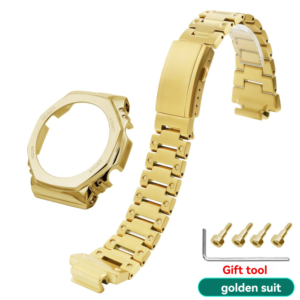 Full Metal Mod Kit for Casio GM-2100 GBM-2100 – Stainless Steel Case & Bracelet