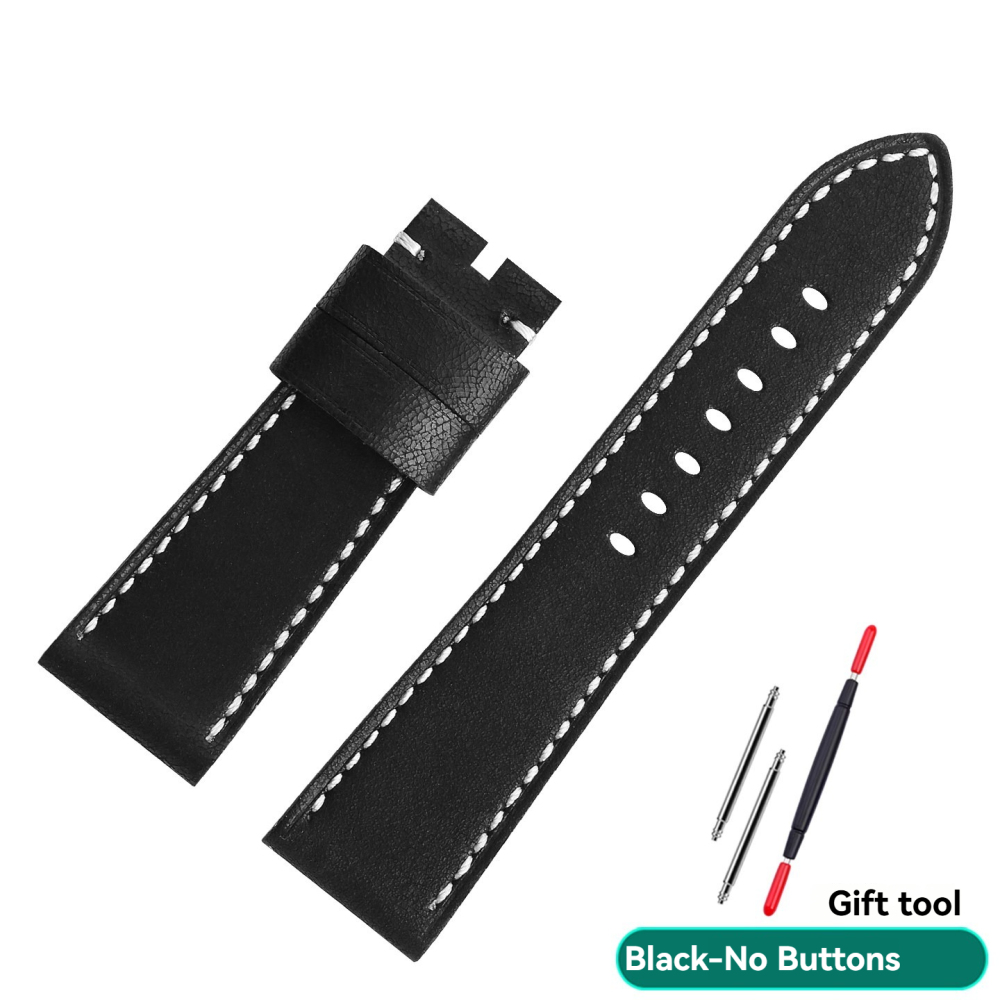 Vintage Crackle Leather Watch Band for Panerai Luminor PAM111 PAM441