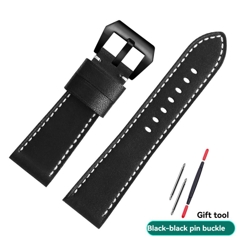 Vintage Crackle Leather Watch Band for Panerai Luminor PAM111 PAM441