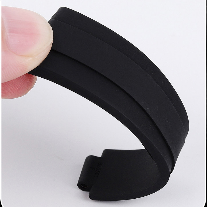 FKM Rubber Watch Band with Memory Steel Blade for Rolex Daytona Submariner Yacht‑Master GMT Datejust