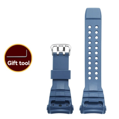 Blue - Silver Buckle Silicone Ring
