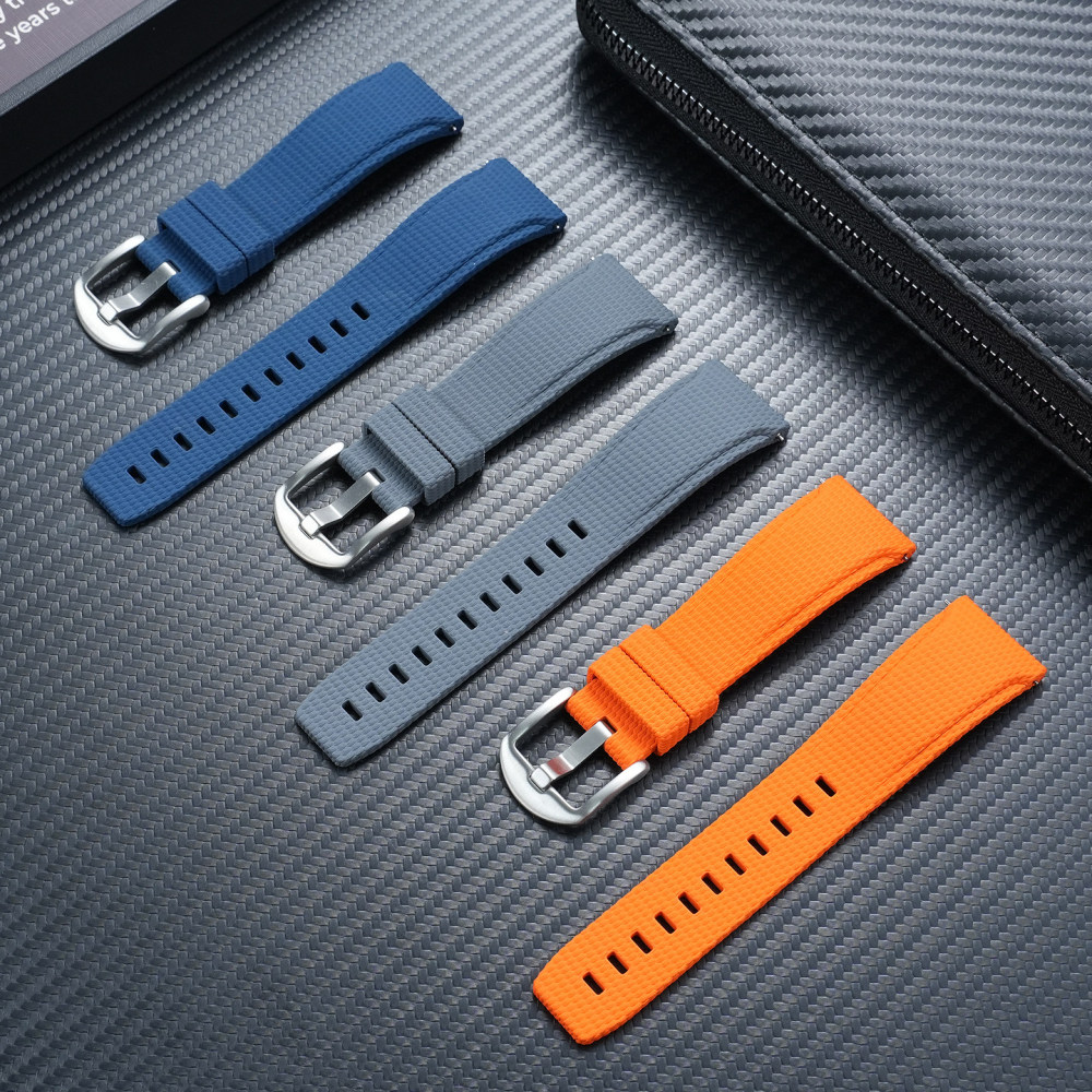20mm/22mm Curved End Quick Release FKM Rubber Watch Band
