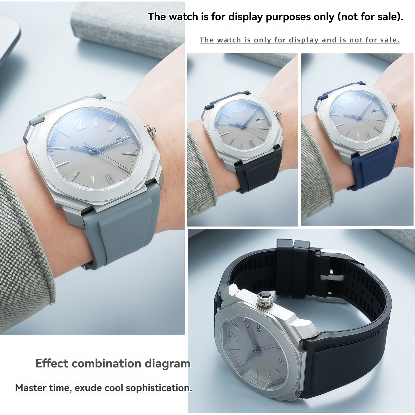 30mm Waterproof FKM Rubber Watch Band for Bulgari Octo 103467 103297 102485