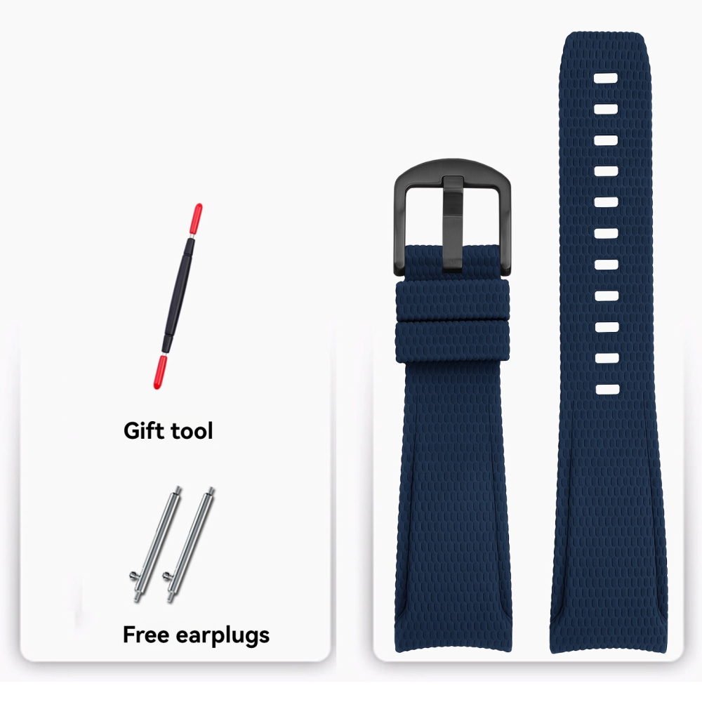 20mm/22mm Curved End Quick Release FKM Rubber Watch Band