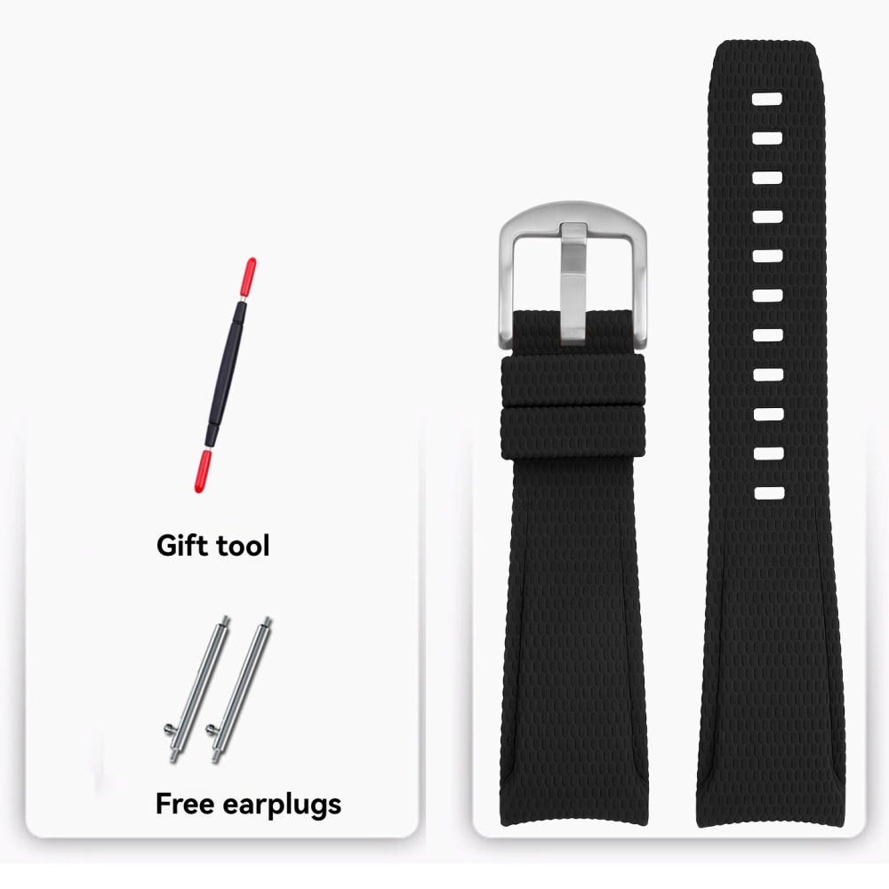 20mm/22mm Curved End Quick Release FKM Rubber Watch Band