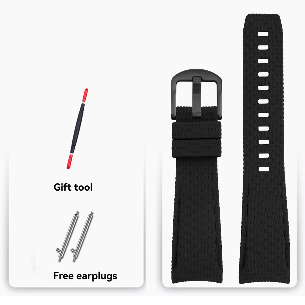 20mm/22mm Curved End Quick Release FKM Rubber Watch Band