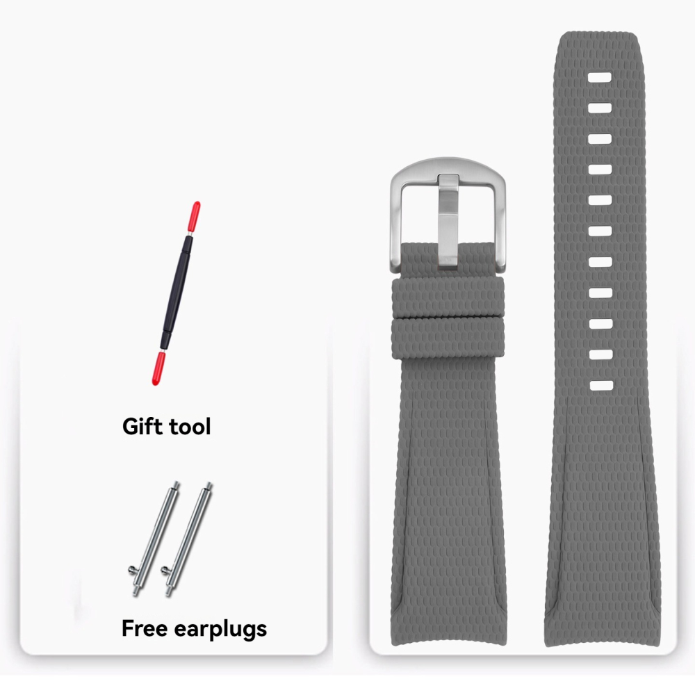 20mm/22mm Curved End Quick Release FKM Rubber Watch Band