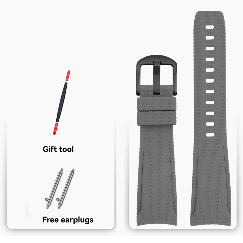20mm/22mm Curved End Quick Release FKM Rubber Watch Band