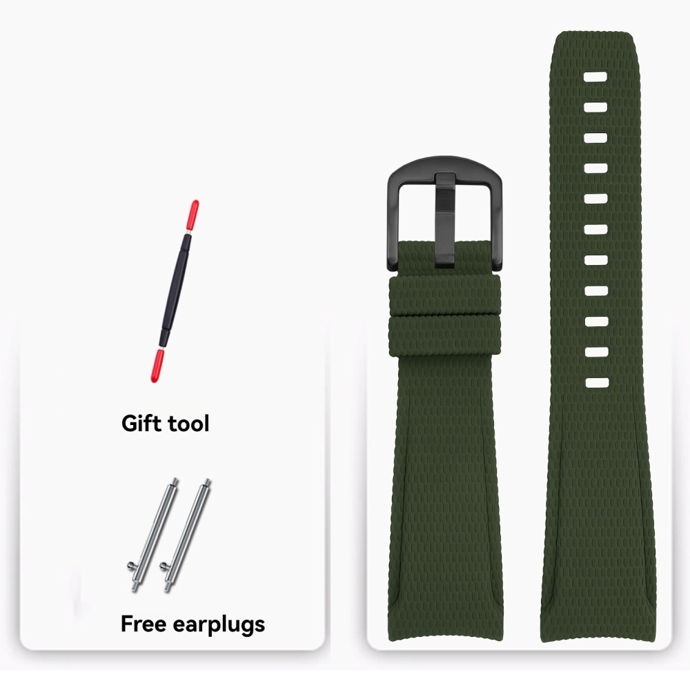 20mm/22mm Curved End Quick Release FKM Rubber Watch Band