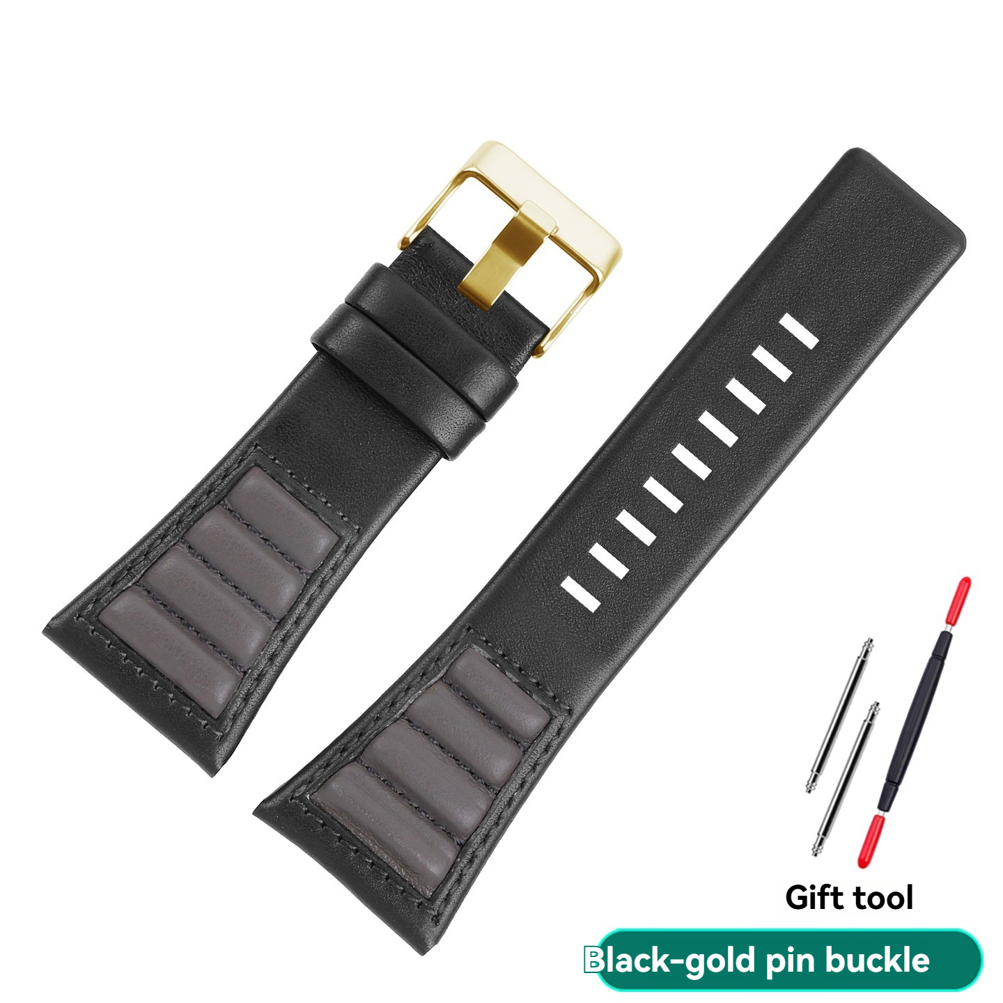 30mm Genuine Leather Watch Band for Diesel DZ7313 DZ7395