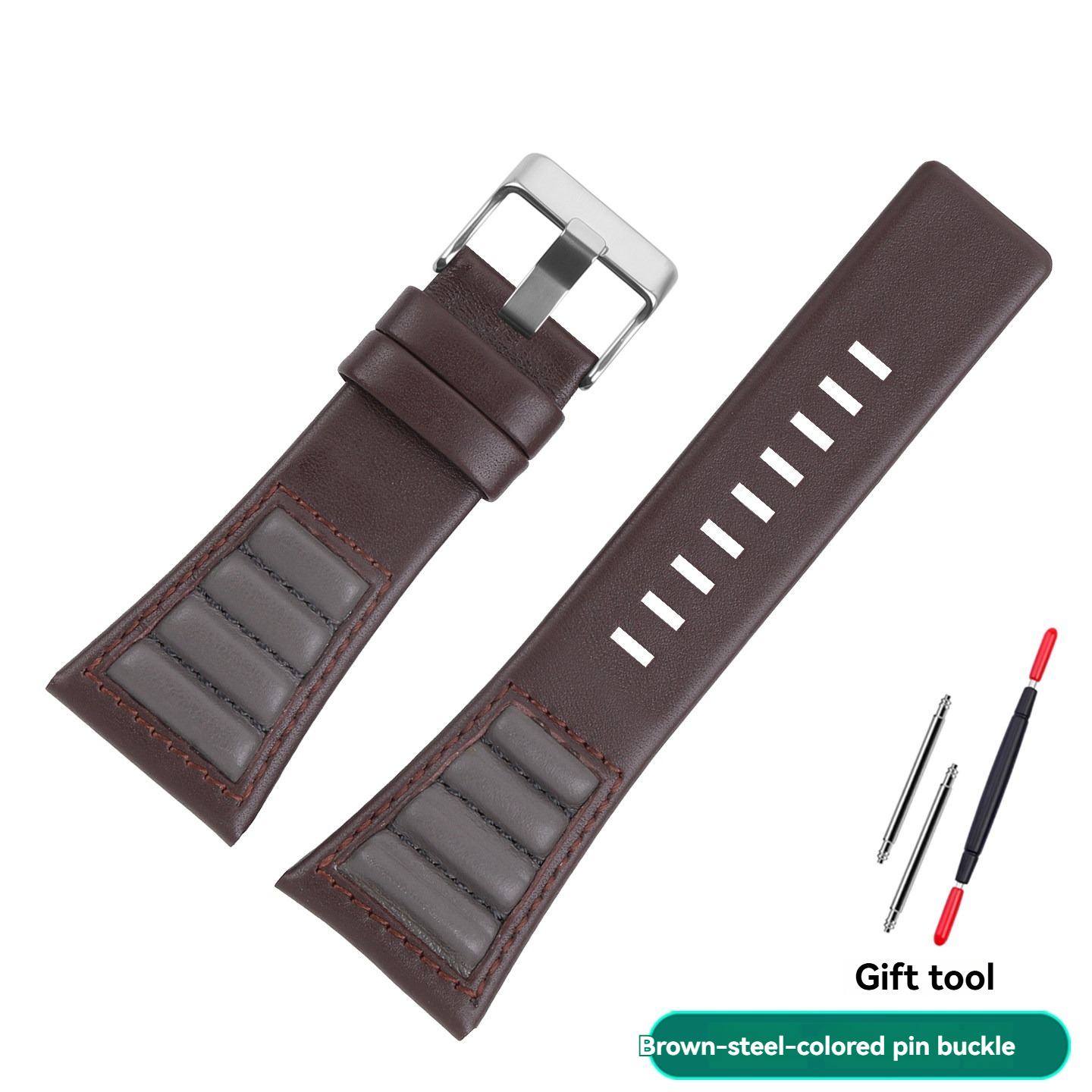 30mm Genuine Leather Watch Band for Diesel DZ7313 DZ7395