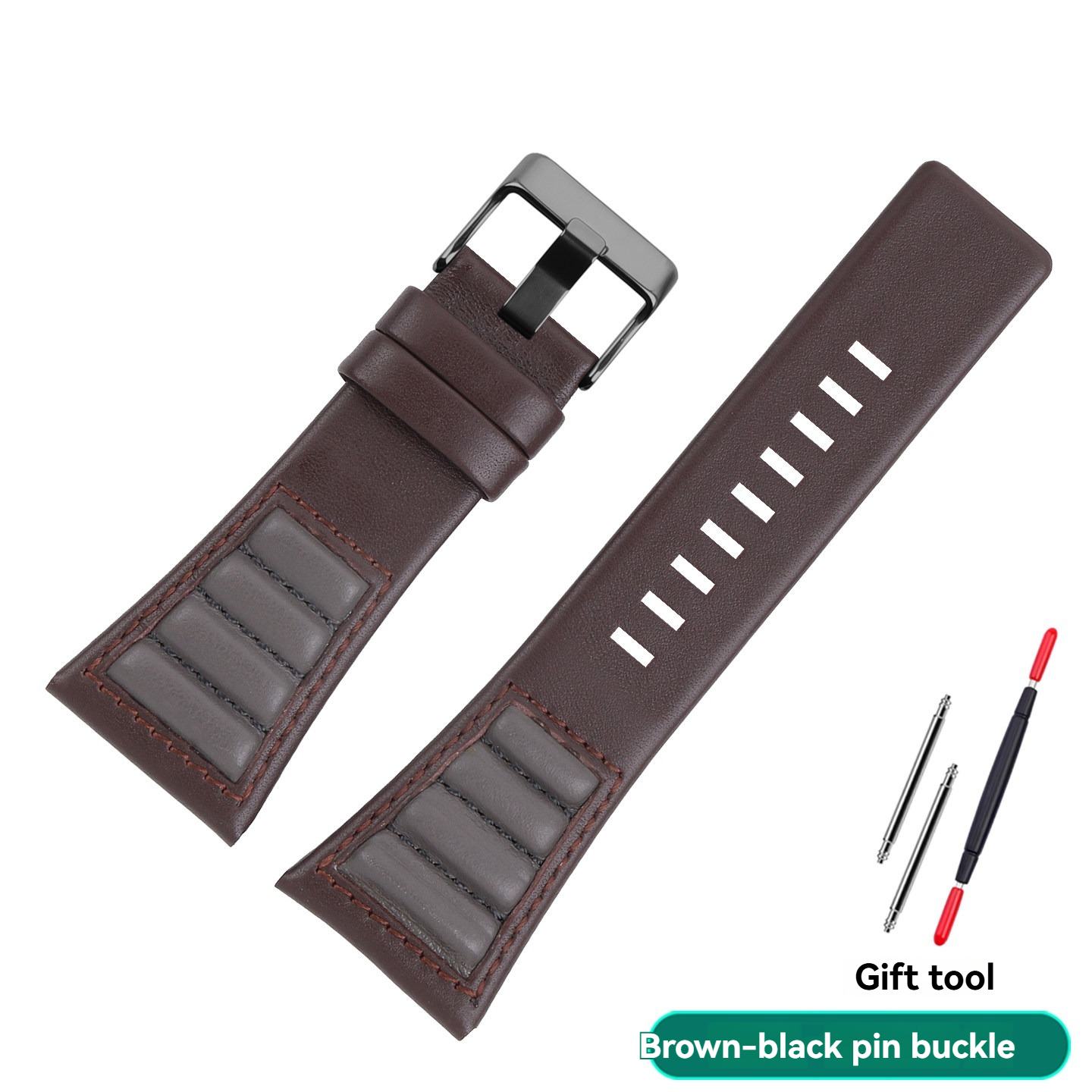 30mm Genuine Leather Watch Band for Diesel DZ7313 DZ7395