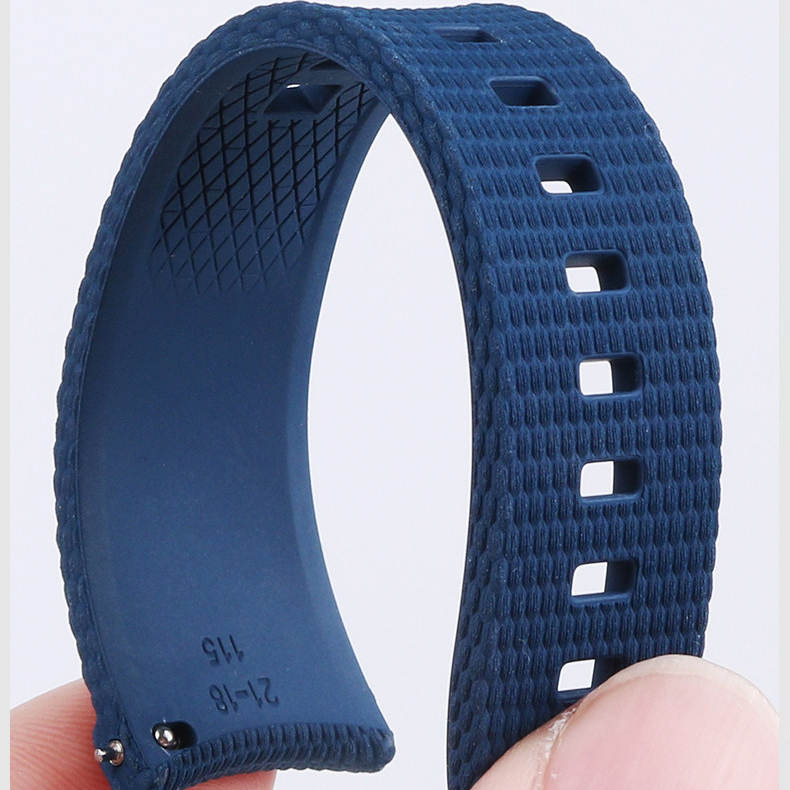 20mm/22mm Curved End Quick Release FKM Rubber Watch Band