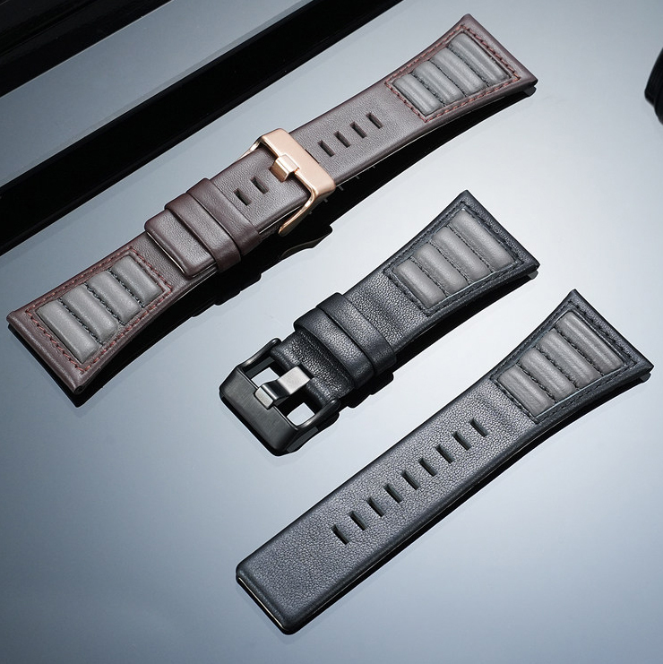 30mm Genuine Leather Watch Band for Diesel DZ7313 DZ7395