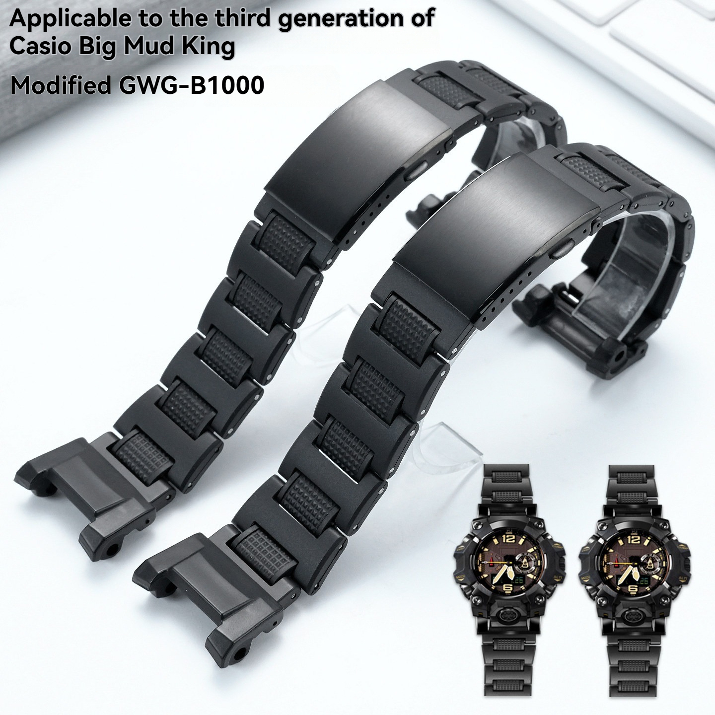 Lightweight Composite Steel Watch Band for Casio GWG-B1000 Mudmaster 3rd Gen