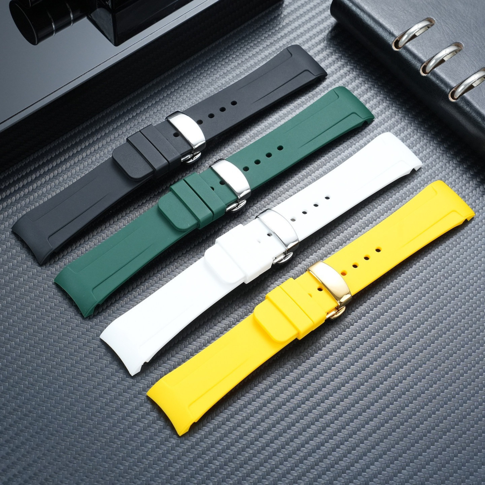 20mm/23mm Curved End Silicone Watch Band for Gucci Dive YA136204