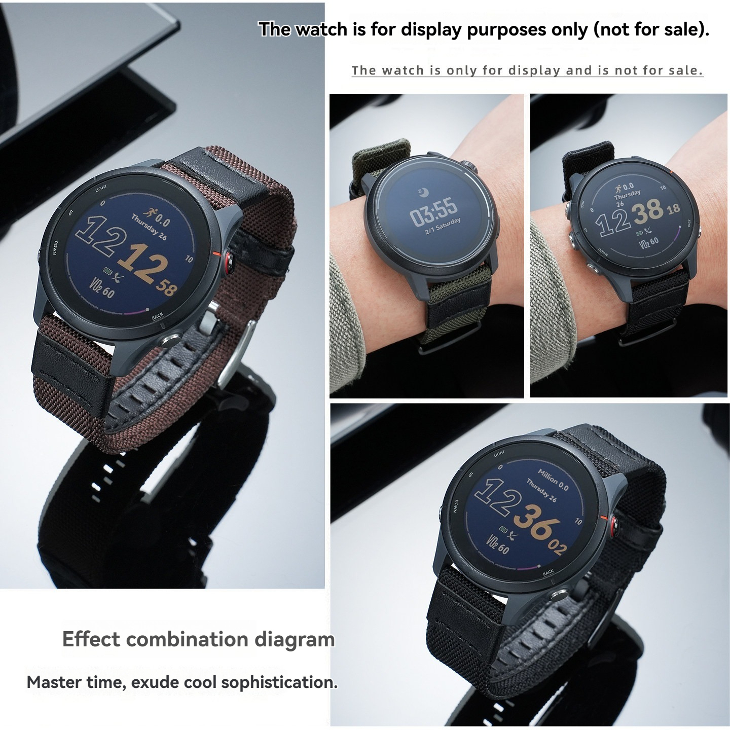 Breathable Woven Nylon Watch Band for Garmin Forerunner 255/265 & COROS Series