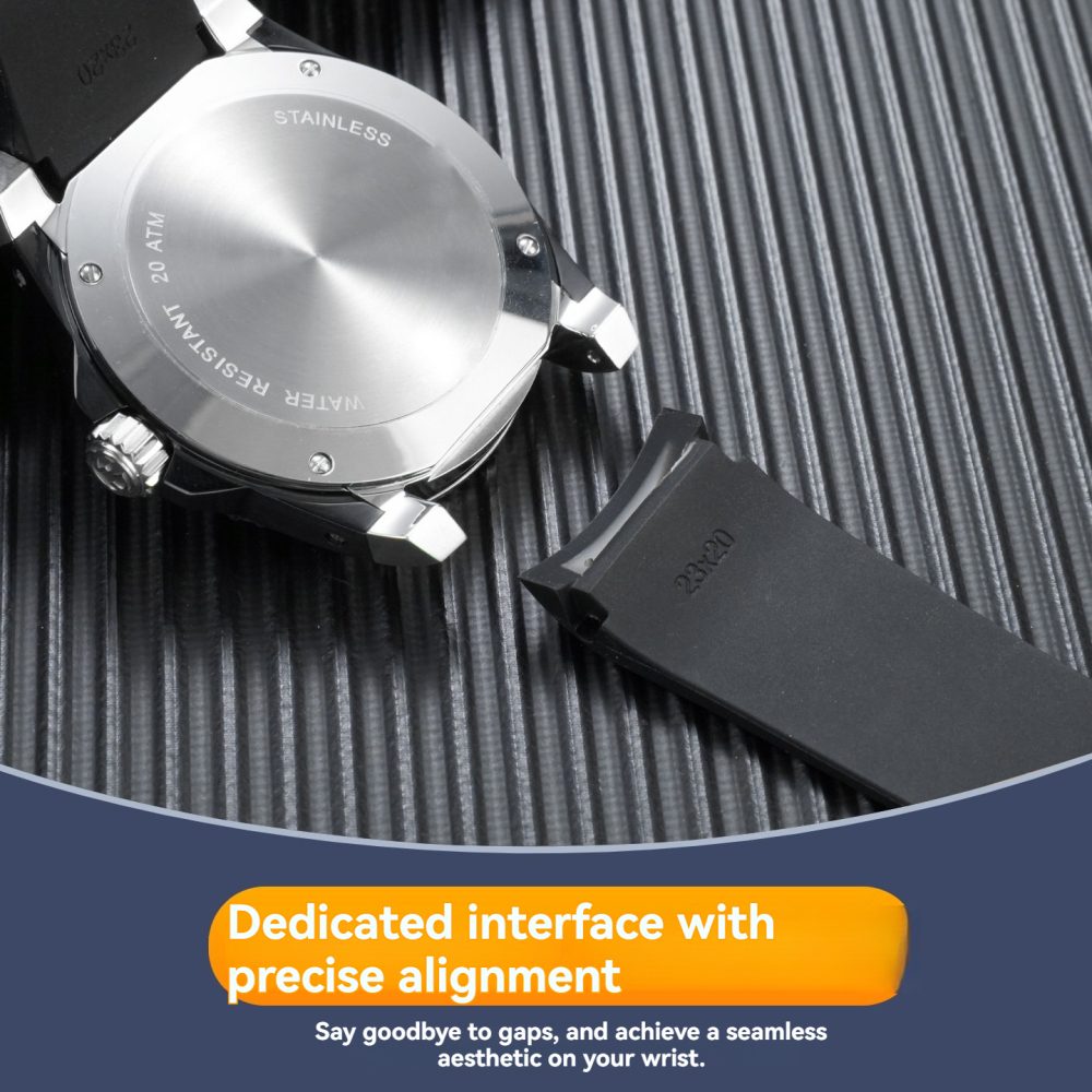 20mm/23mm Curved End Silicone Watch Band for Gucci Dive YA136204