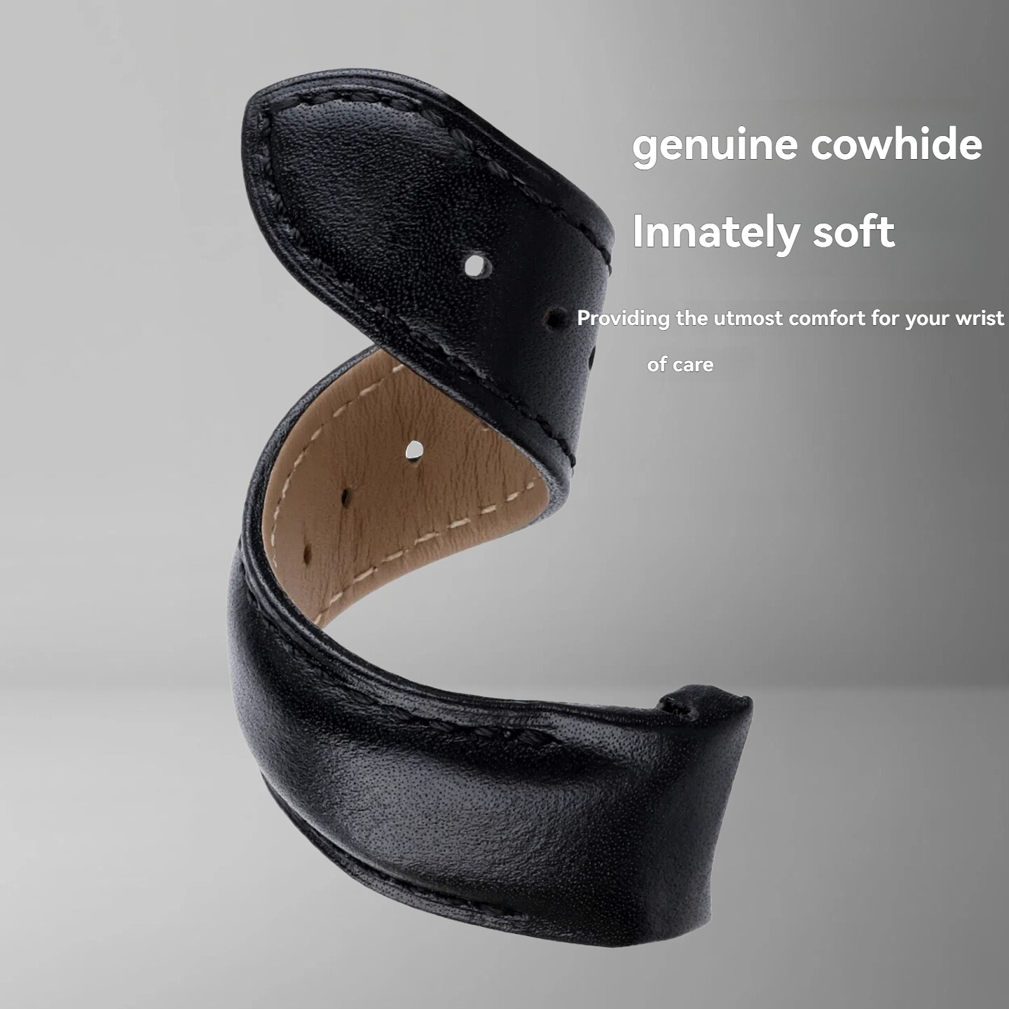 Curved End Genuine Leather Watch Band for Rolex Yacht-Master 42 / Sky-Dweller