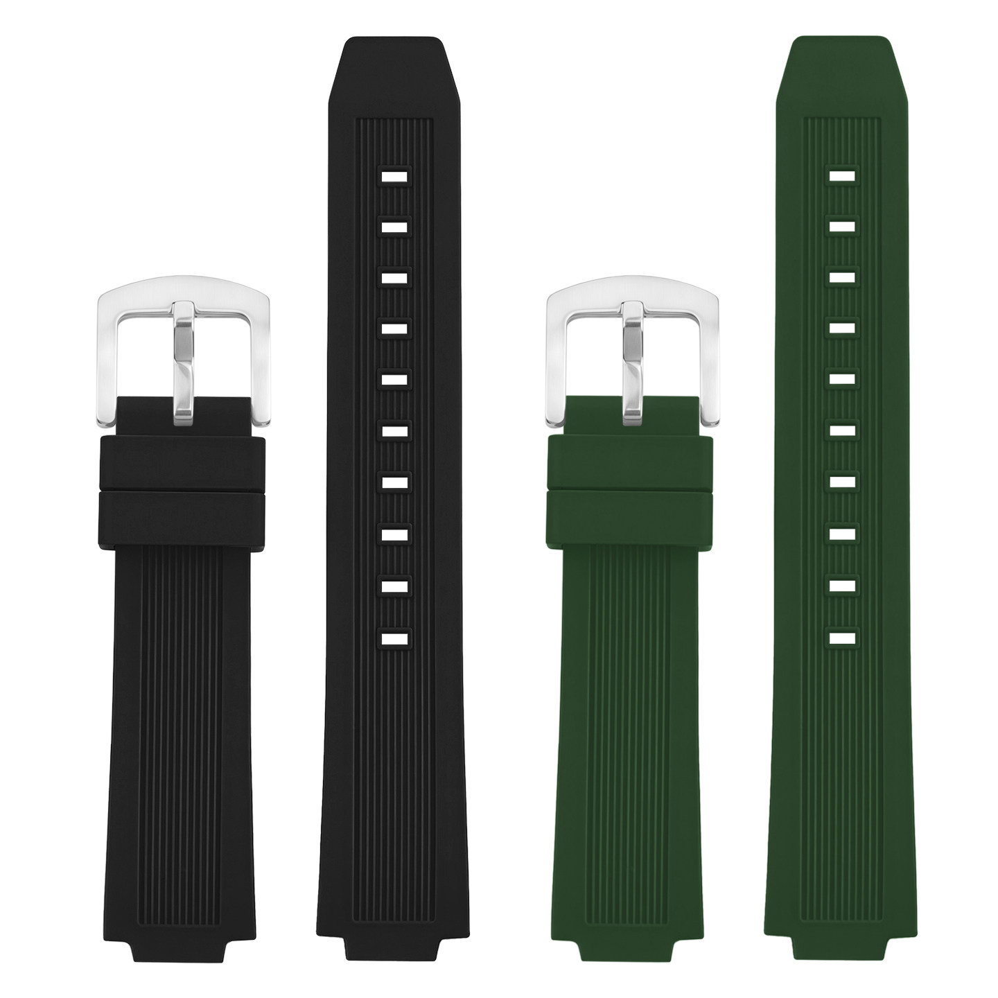 20mm Curved End Rubber Watch Band for Cartier Ballon Bleu 42mm/44mm