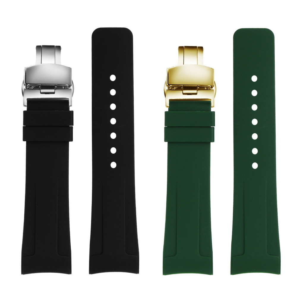 20mm/23mm Curved End Silicone Watch Band for Gucci Dive YA136204