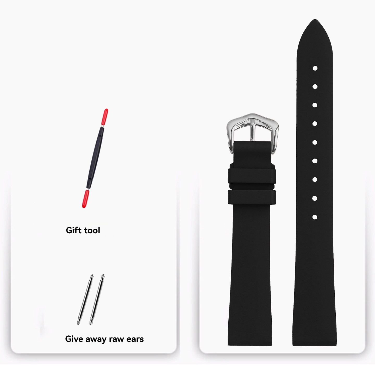 Waterproof FKM Rubber Watch Band for Cartier Tank / Calibre / London / Solo / Clé / Must
