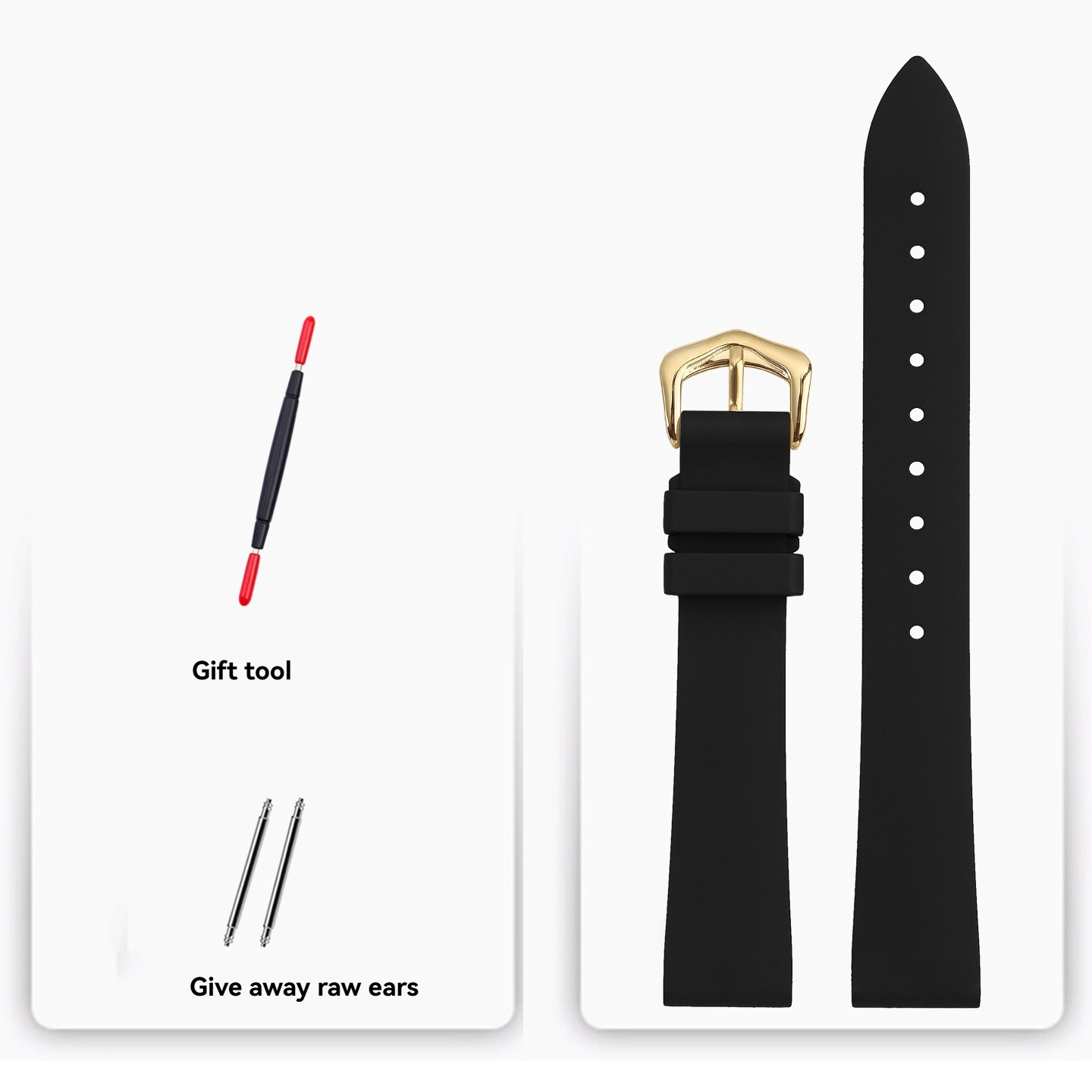 Waterproof FKM Rubber Watch Band for Cartier Tank / Calibre / London / Solo / Clé / Must