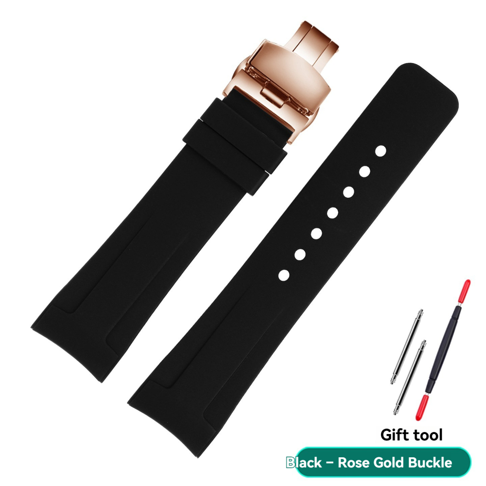 20mm/23mm Curved End Silicone Watch Band for Gucci Dive YA136204
