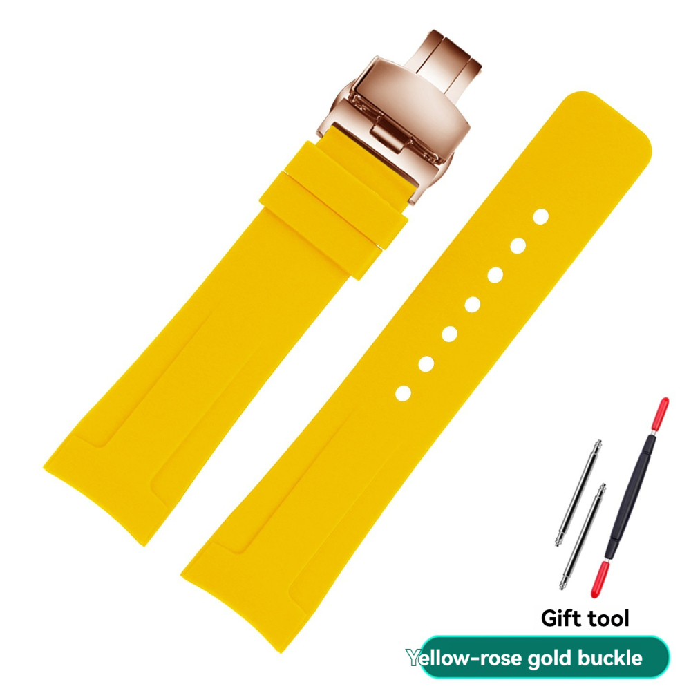 20mm/23mm Curved End Silicone Watch Band for Gucci Dive YA136204
