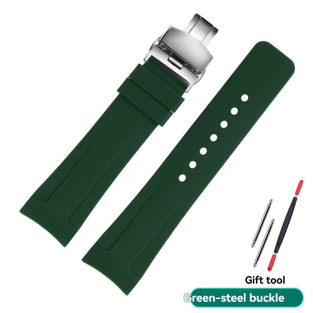 20mm/23mm Curved End Silicone Watch Band for Gucci Dive YA136204