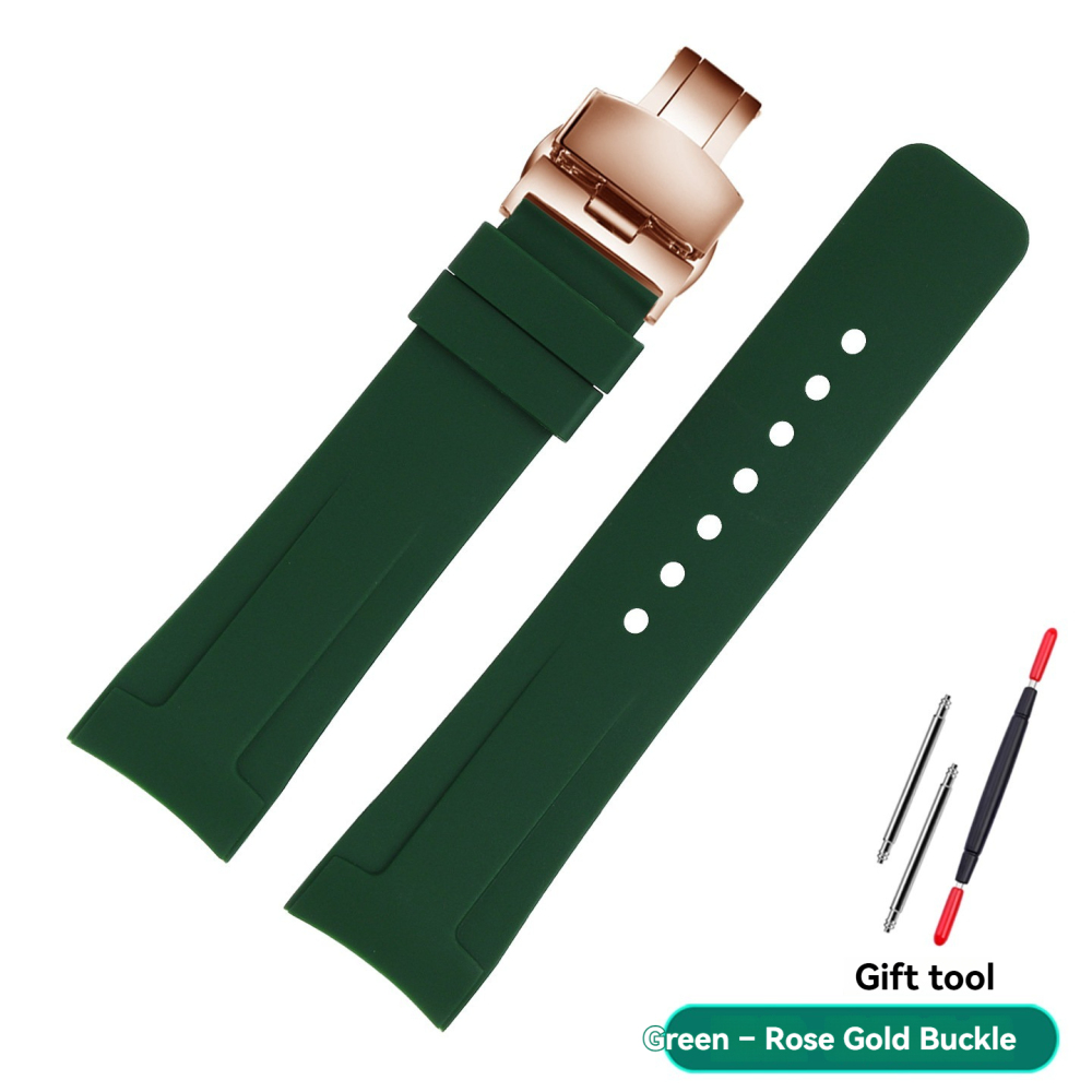 20mm/23mm Curved End Silicone Watch Band for Gucci Dive YA136204