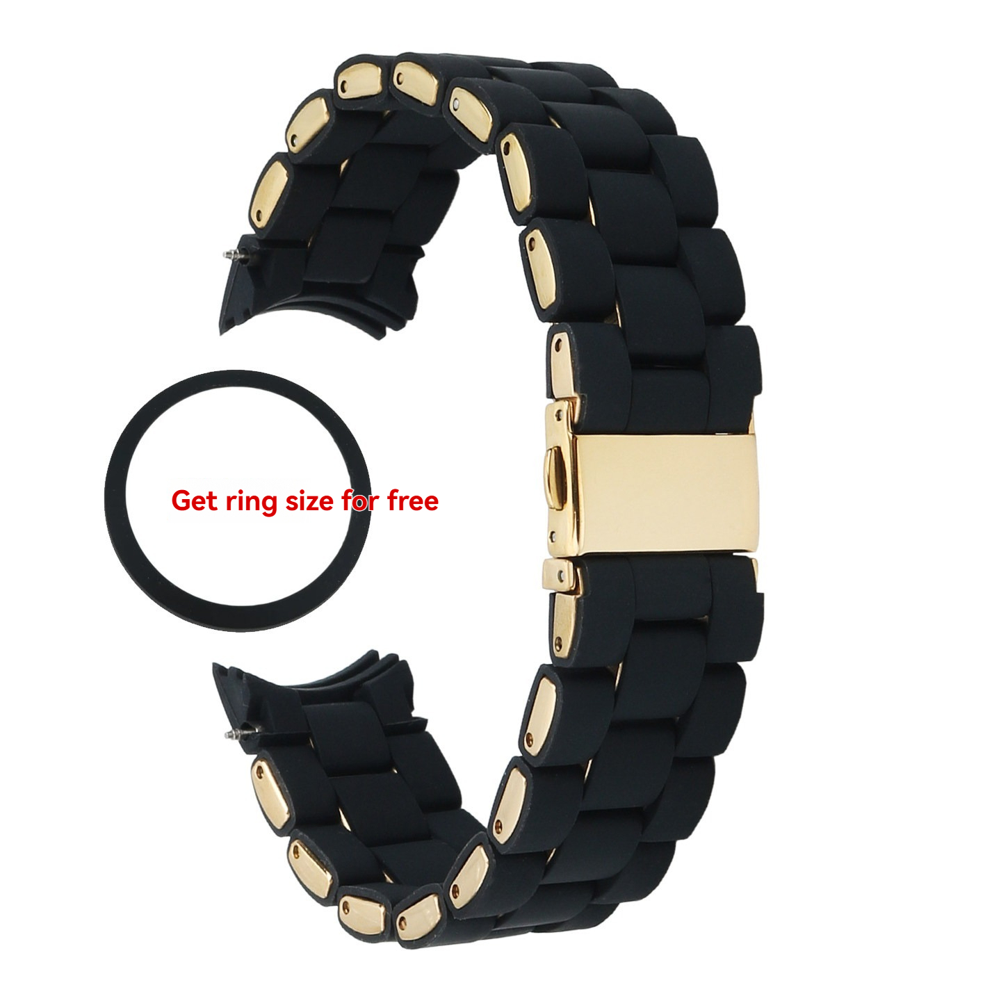 20mm Curved End Stainless Steel & Rubber Watch Band for Michael Kors 5159/5154