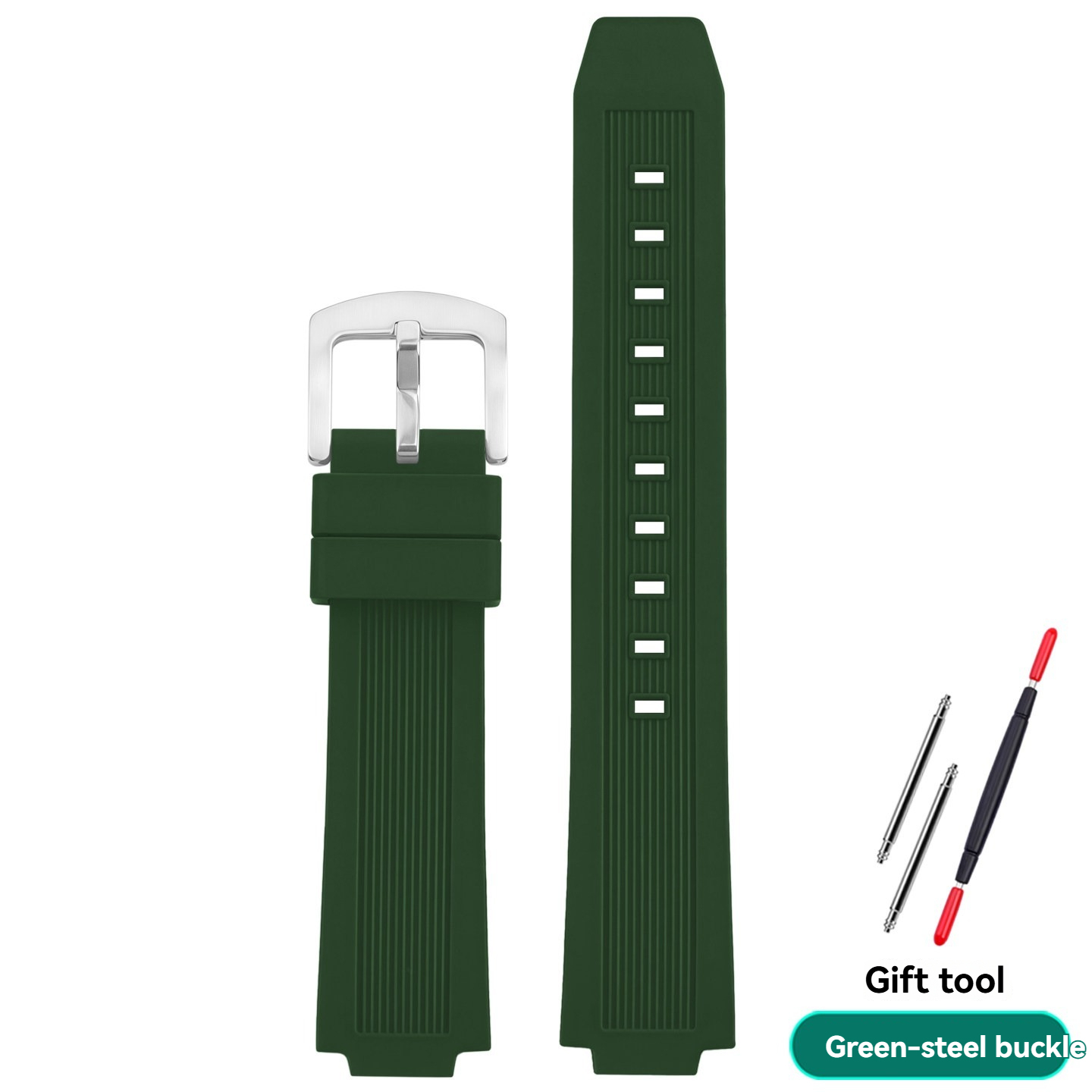 20mm Curved End Rubber Watch Band for Cartier Ballon Bleu 42mm/44mm
