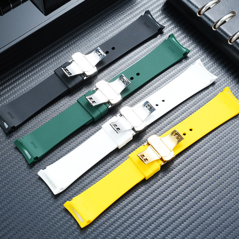 20mm/23mm Curved End Silicone Watch Band for Gucci Dive YA136204