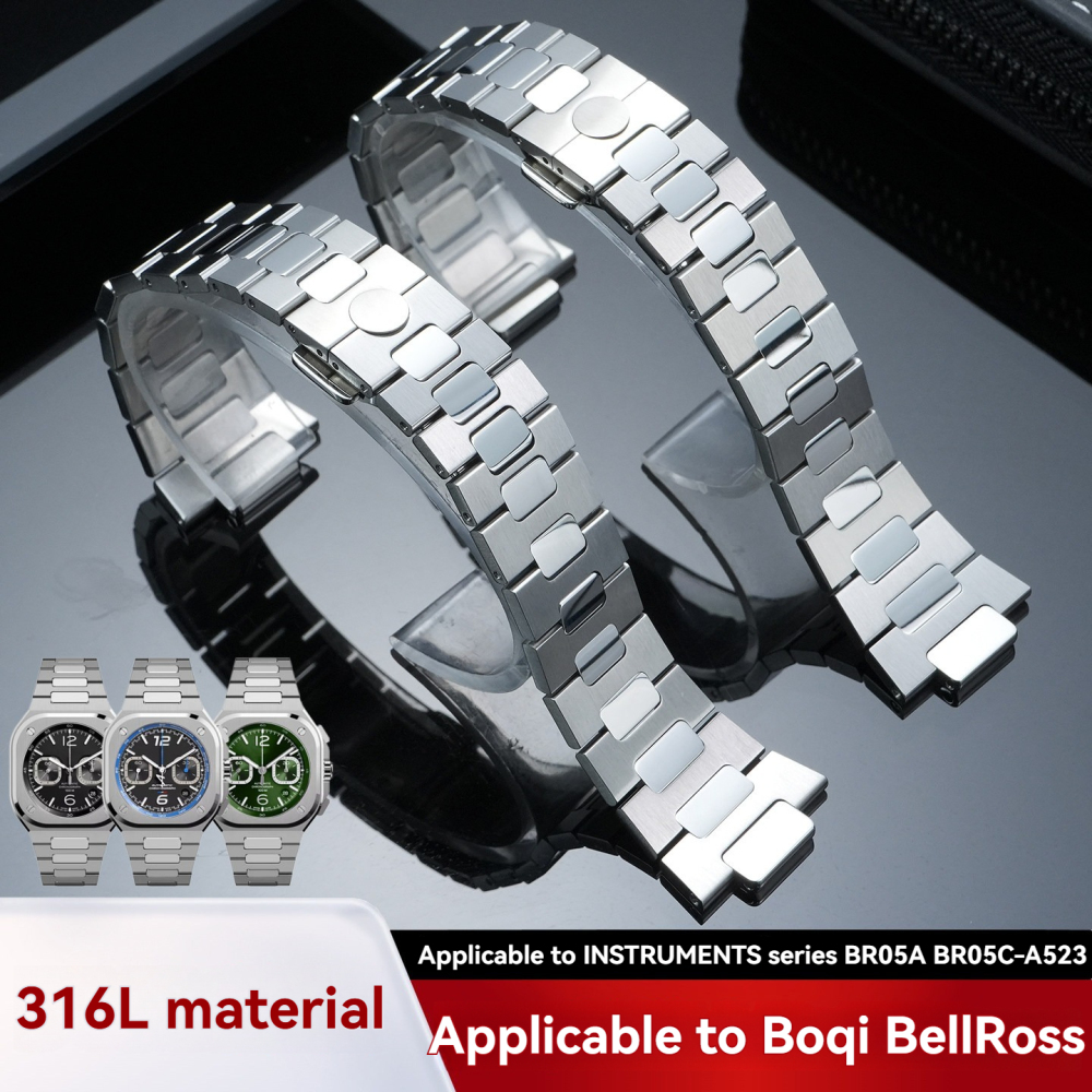 Solid Stainless Steel Watch Band for Bell & Ross BR05A BR05C-A523