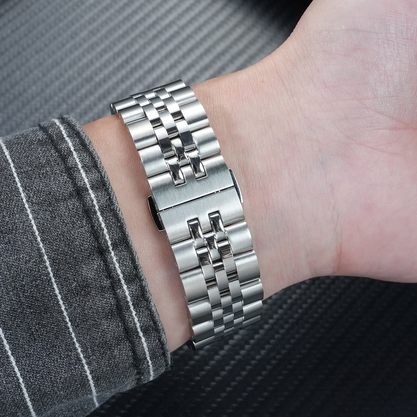 20mm Curved End Solid Stainless Steel Watch Band for Tissot T156.407 / T156.410A