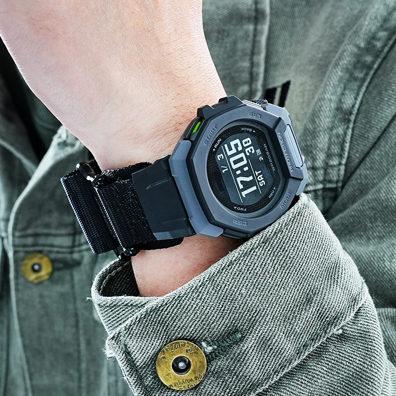 Hook & Loop Nylon Watch Band for Casio GBD-300 G-SHOCK
