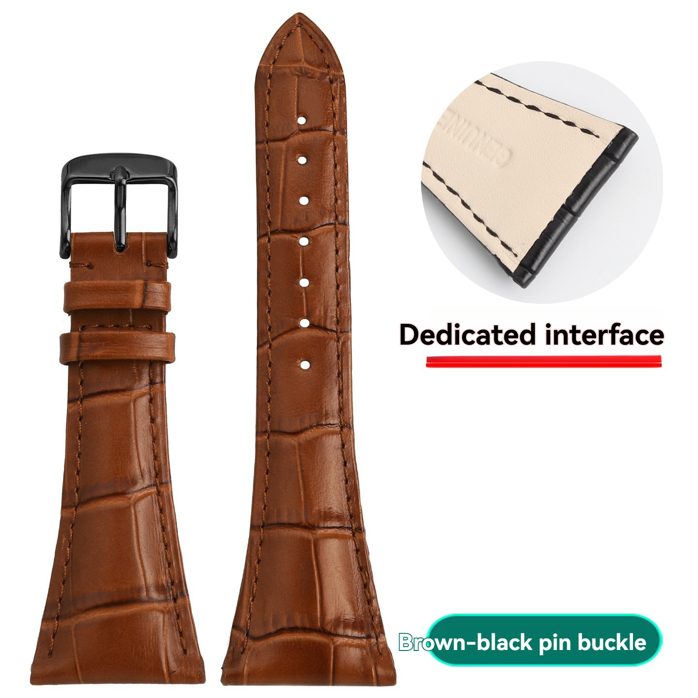 26–28mm Crocodile Pattern Genuine Leather Watch Band for Bulgari Assioma AA48C13GLDCH