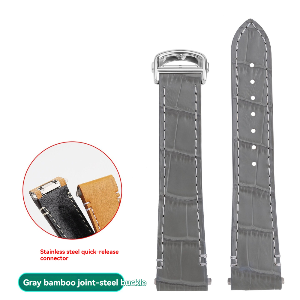 QuickSwitch Compatible Crocodile Pattern Leather Watch Band for Cartier Santos WSSA0009