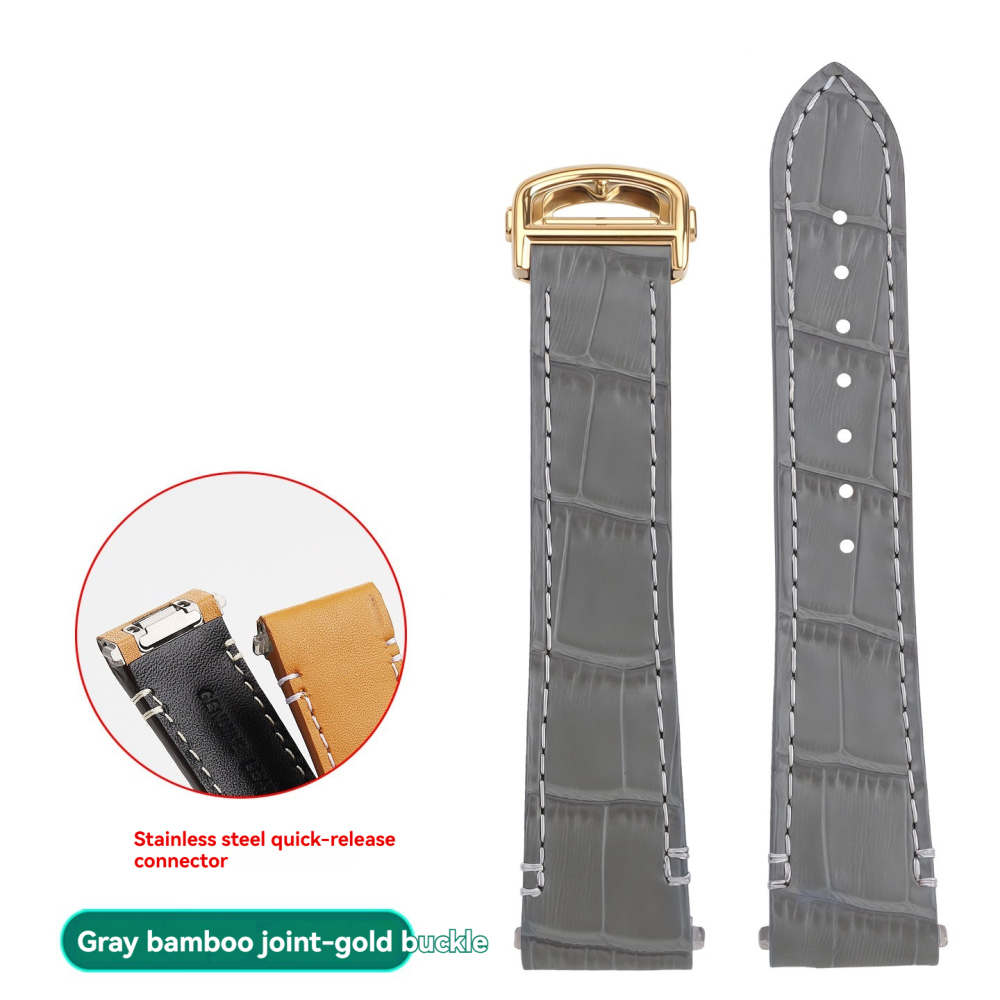 QuickSwitch Compatible Crocodile Pattern Leather Watch Band for Cartier Santos WSSA0009