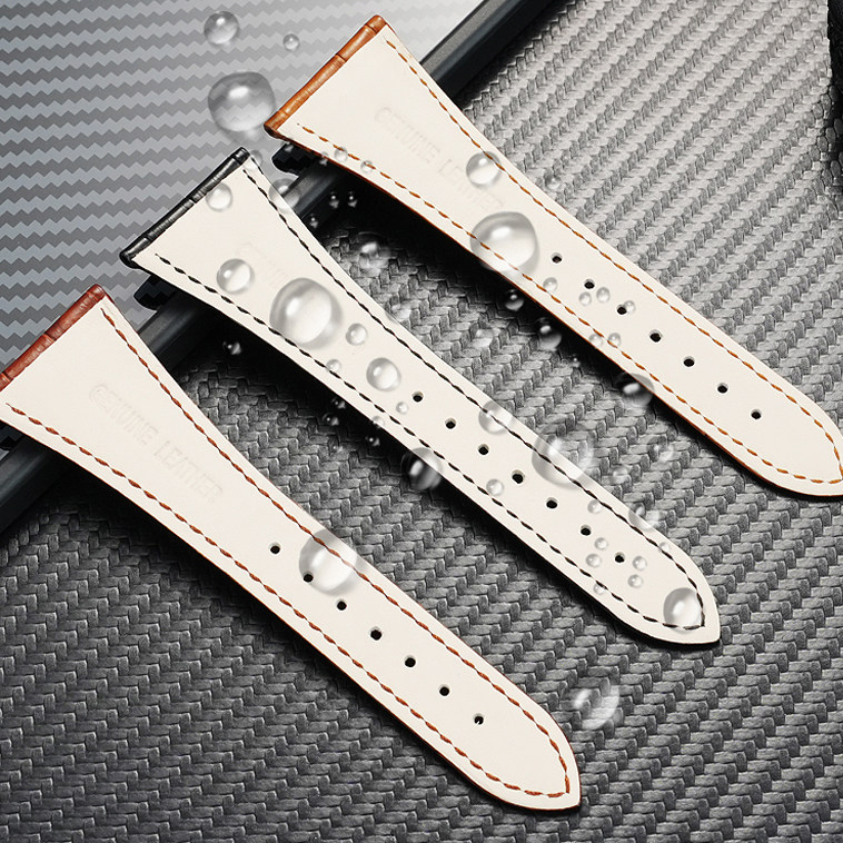 26–28mm Crocodile Pattern Genuine Leather Watch Band for Bulgari Assioma AA48C13GLDCH