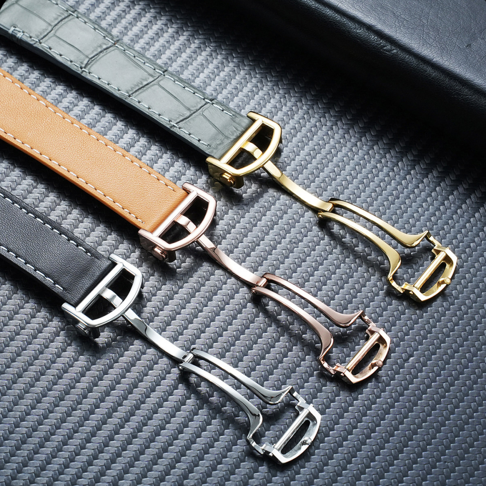 QuickSwitch Compatible Crocodile Pattern Leather Watch Band for Cartier Santos WSSA0009