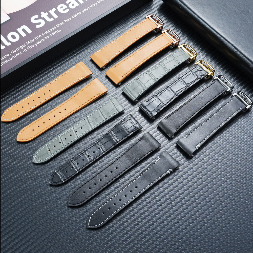 QuickSwitch Compatible Crocodile Pattern Leather Watch Band for Cartier Santos WSSA0009