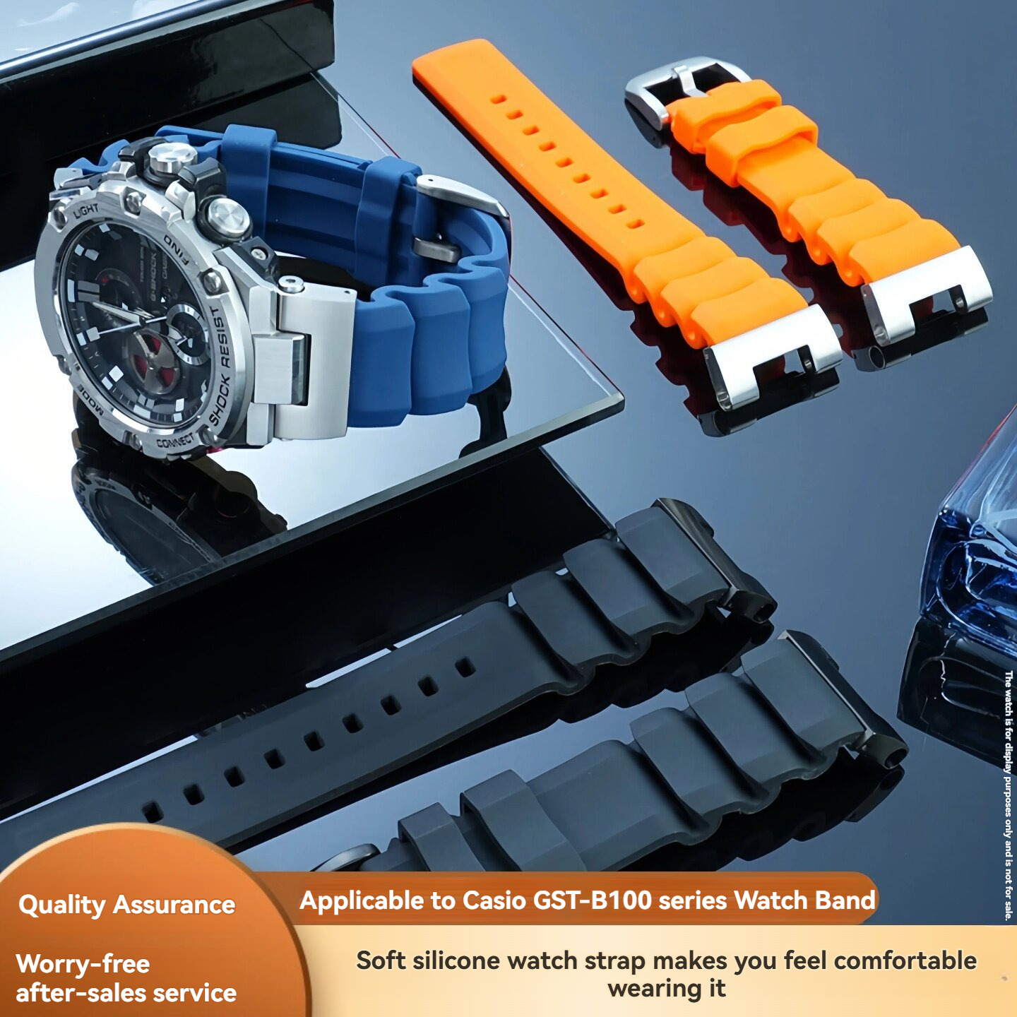 Silicone Resin Watch Band for Casio G-STEEL GST-W300G / GST-S130 / GST-B100