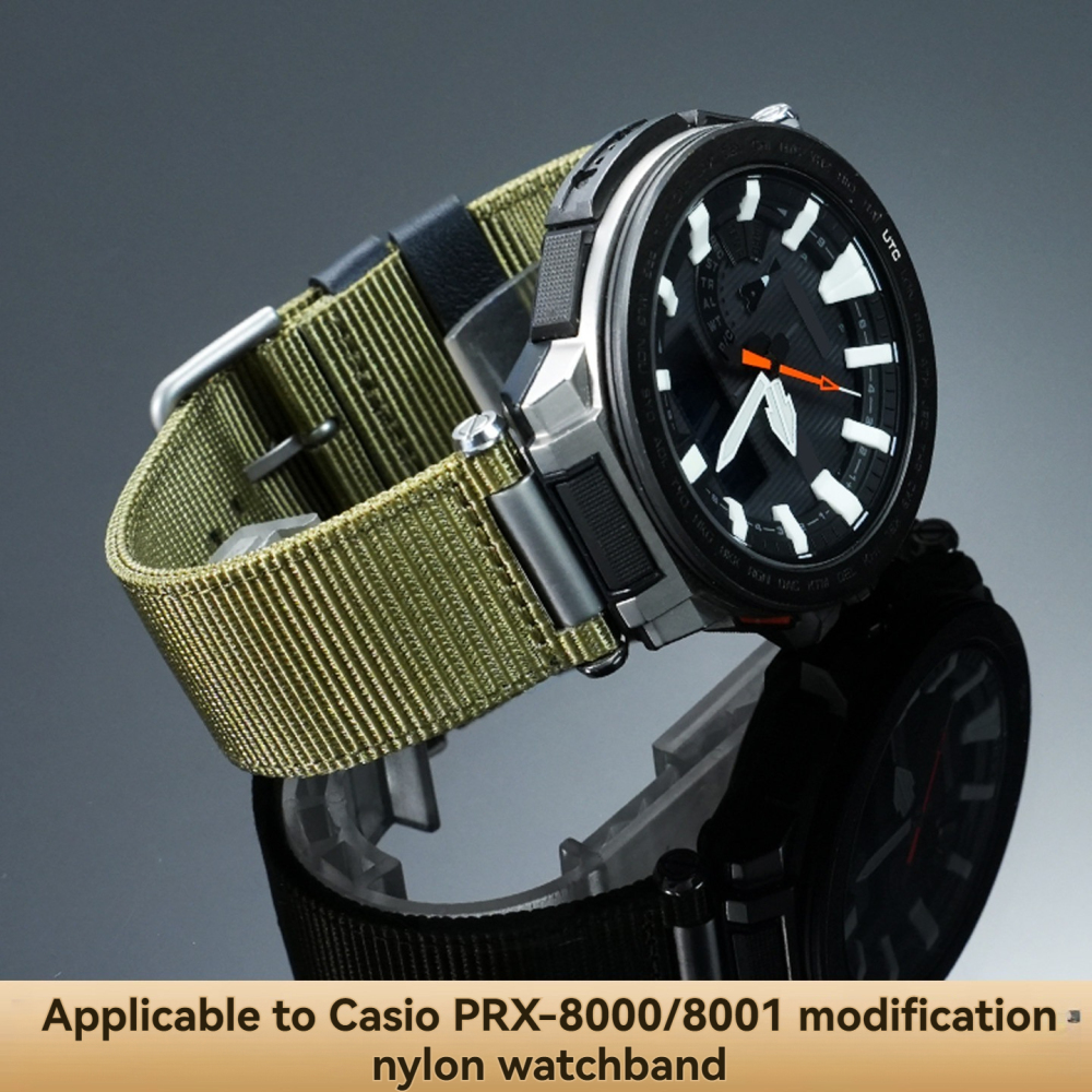 Nylon Canvas Watch Band for Casio PRO TREK PRX-8000 / PRX-8001YT