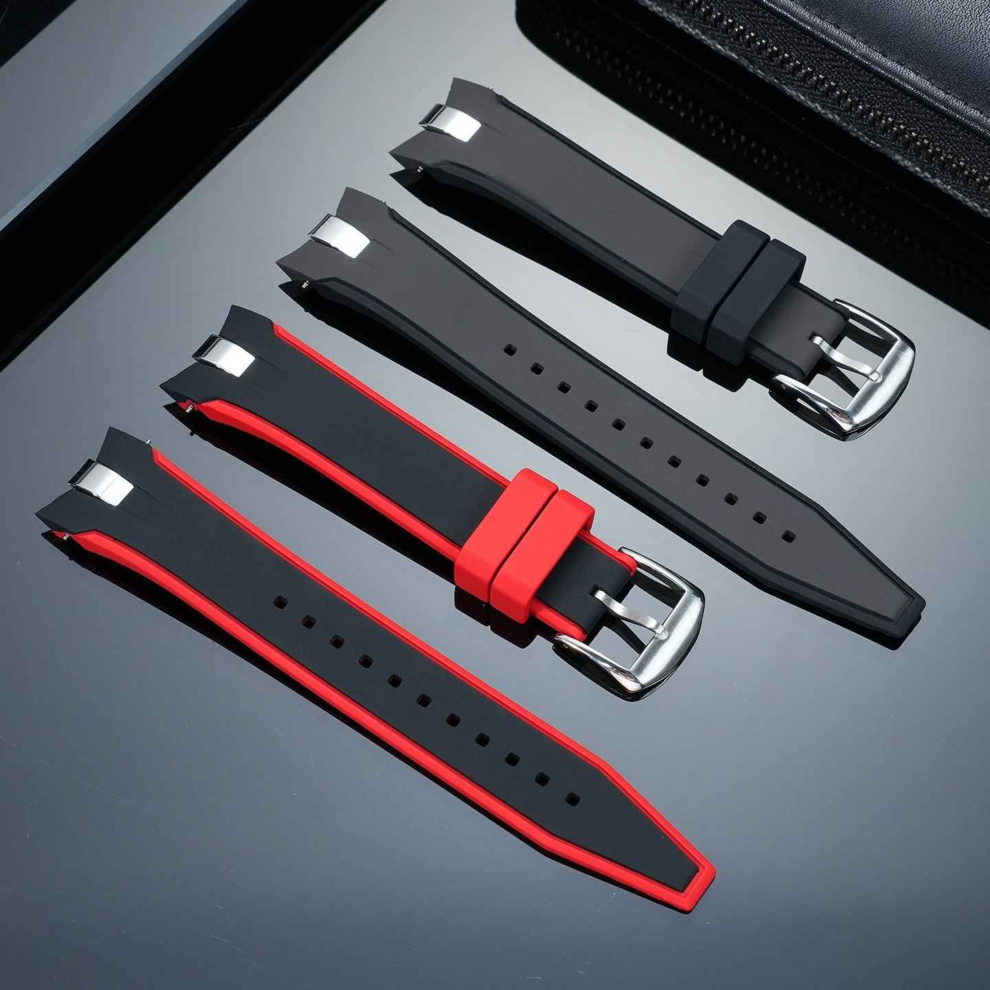 21mm Curved End Silicone Watch Band for Seiko Sportura Barcelona SNAE93J1 SPC089