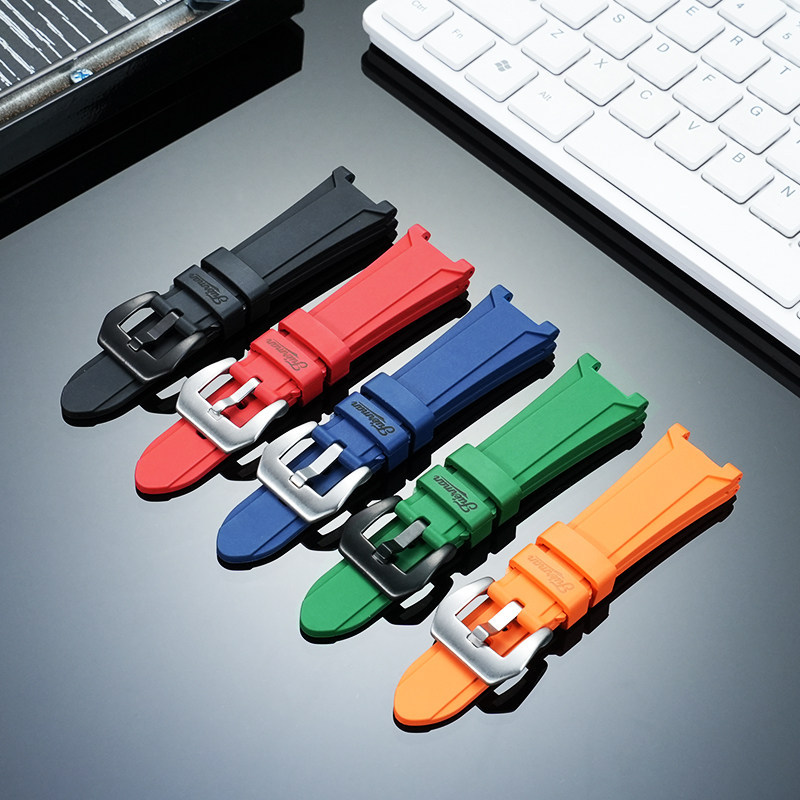 FKM Rubber Watch Band for Casio PRO TREK PRX-8000T